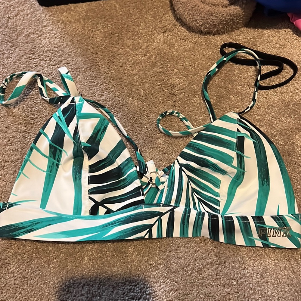 Victoria’s Secret PINK Bonded Palm Leaf Bralette Size MEDIUM Strappy